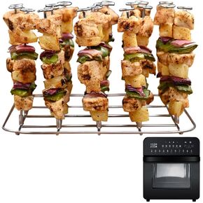 INFRAOVENS Air Fryer Rack for Cosori Pro II Air Fryer Oven Combo 5.8QT 12-in-1 Large, Stainless Steel Accessories for Max XL 5.8 quart, Airfryer Skewer Stand, Kabobs and Rib Barbecue BBQ Rack