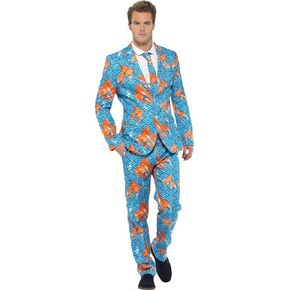 Smiffy's Men's Goldfish Suit Blue with Jacket Trousers and Tie