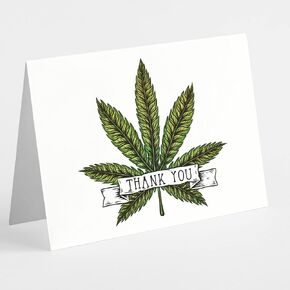 مجموعة بطاقات عيد الشكر من Cannabis - 24 بطاقة تهنئة فارغة مع مغلفات - تصميم أعشاب مصور على مخزون بطاقات عالي الجودة - قرطاسية مبتكرة ومضحكة من RitzyRose
