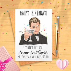 Funny Leonardo Birthday Card, Great Meme, Cheers Meme, Happy Birthday Meme, Personalized Gift [00065] in Saudi Arabia