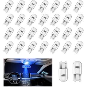 30Pack 194 LED Light Bulbs 0.36W 12V, 168 2825 W5W T10 Wedge COB LED Replacement Bulbs, Dome Map Door Courtesy License Plate Lights Error Free Interior Bulbs for Cars (Blue)