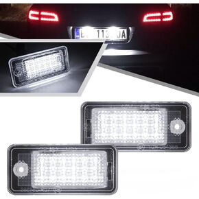 2pcs LED License Plate Lights Number Plate Lamp For Audi A3/S3 A4/S4 B6 B7 RS4 B7 A6/S6 A5 S5 Cabrio/Cabriolet Q7 A8/S8 D4 RS4 Xenon White LED Rear License Plate Lamps Error-Free