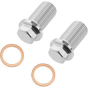 2Pcs Car Oil Drain Plug M14x1.5mm Compatible with Mercedes-Benz B C E G R S Class 05073945AA Engine Sump Drain Plug Screw with Seal Ring Car Spare Parts