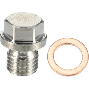 X AUTOHAUX 1 Set M12x1.5 Car Engine Oil Drain Plug with Washer 1239970430 for Mercedes-Benz CLS 2005-2010 Steel Silver Tone