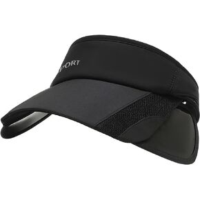 Womens Sun Visor Hat Retractable Wide Brim UPF 50+ Men Sport Golf Tennis Running Hat Ponytail Summer Beach Fishing Hat