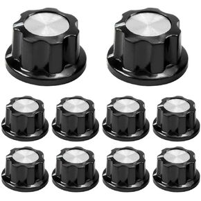 Fielect 10Pcs A01 Silver Tone Top Potentiometer Volume Control Rotary Knobs 6mm Shaft Hole for Audio Device