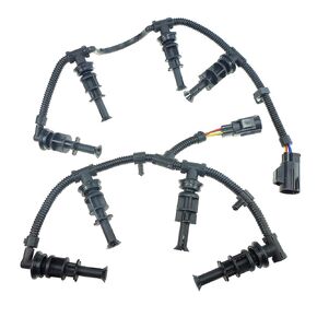 TIKSCIENCE Glow Plug Wire Wiring Harness, Fits for Ford F-250 F-350 F-450 F-550 2008 2009 2010 Diesel Super Duty 6.4L Engine,Left and Right,Replace 8C3Z-12A690-BA,8C3Z-12A690-AA,904411, 904412 -Black