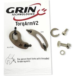 FRONT Torque Arm for Mounting on Forks with Fender Eyelets. Thick 1/4" Stainless Plate