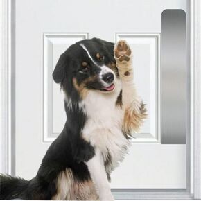 Deck the Door Decor | Dog Scratch Door Protection Plate - Anodized Aluminum - Magnetic Mount for Steel Doors - Multiple Finish Colors - Sizes for All Doors (4 x 22, Satin Black)