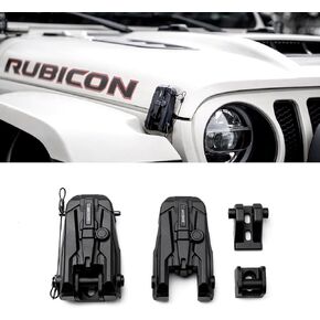 Hood Latches Catch Kit - Aluminum Alloy Hood Latch Fit for Wrangler 2007-2023 JK JL Gladiator JT Adjustable Replacement Parts No-drilling 2 Pcs