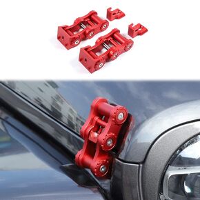 Hood Latches for Jeep Wrangler JL JLU Gladiator JT 2018-2023, Aluminum Hood Catch Exterior Accessories Red