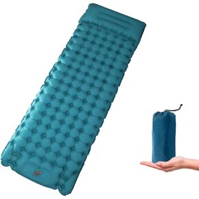 Self Inflating Sleeping Pad for Camping, Waterproof Self Inflating Air Mattress with Pillow, Inflatable Sleeping Pad Single Air Mattress for Hiking Camping Backpacking Tent