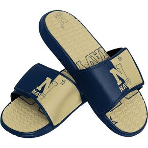 FOCO Navy Midshipmen NCAA Mens Colorblock Big Logo Gel Slides - XL
