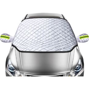 Windshield Cover for Ice Snow Sun, Heavy Duty Ultra Thick Protective Windscreen Cover, Car Windshield Cover, Snow Ice Frost Sun UV Dust Water Resistent - Pefect for Car SUV All Years Summer/Winter