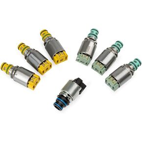 7PCS Transmission Solenoid Valve 6T40E 6T40 6T45 6T50 Automatic Transmission Solenoids Kit Replacement for Chevy Malibu Cruze Equinox Regal Lacrosse Saab