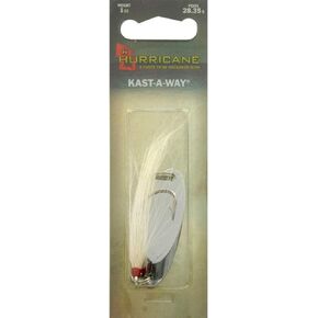 Hurricane Kast-A-Way Spoon W/Bucktail (Chrome), 1 oz