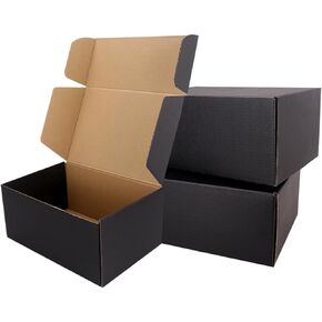 Shipping Boxes,Black Corrugated Cardboard Boxes, Which is Anti-Impact Come with Exquisite Sealing Label.Suitable E-Commerce Packaging, Shipping Packaging. (7"x5"x4" 10pcs-Black)