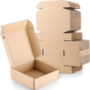 Gersoniel 100 Pcs Small Shipping Boxes 6 x 6 x 2 Inches Christmas Gift Shipping Corrugated Cardboard Mailing Boxes for Small Business Cardboard Corrugated Mailer for Packing(White)