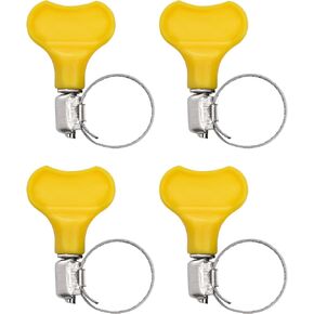 Hose Clamps 1/2-3/4" (13-19mm) - Worm Gear Hose Clamps Stainless Steel - Small Hose Clamp for Tube Above Ground Pools and PVC Tubing - Adjustable Automotive Hose Clamps with Plastic Key, 4 Pcs