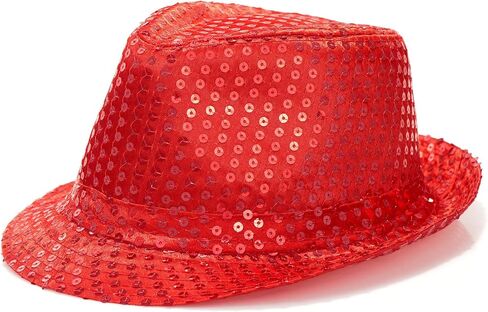قبعة فيدورا بالترتر من Glamourstar للنساء والرجال، قبعات كلاسيكية لرقص الجاز والديسكو in Kuwait