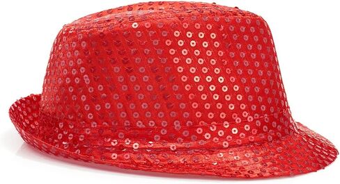 قبعة فيدورا بالترتر من Glamourstar للنساء والرجال، قبعات كلاسيكية لرقص الجاز والديسكو in Kuwait