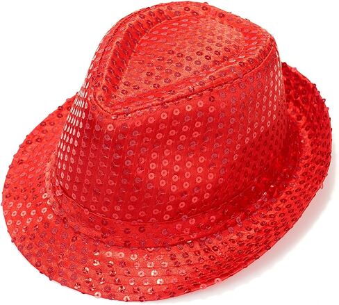 قبعة فيدورا بالترتر من Glamourstar للنساء والرجال، قبعات كلاسيكية لرقص الجاز والديسكو in Kuwait
