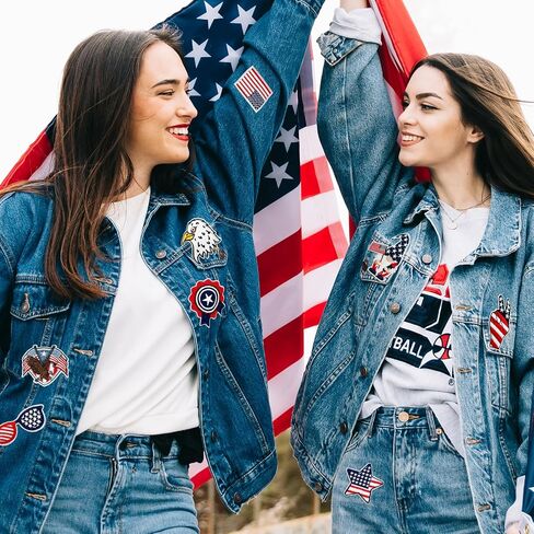 12Pcs Independence Day Iron on Patches 4th of July Patriotic Embroidered Decorations Patches American Flag Patch Applique for Clothing Hat Jeans Backpack in Saudi Arabia
