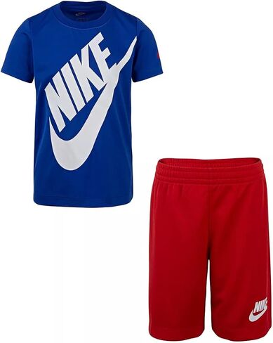 Nike Boy's Dri-FIT Logo Graphic T-Shirt & Shorts Two-Piece Set (Little Kids) University Red 7 Little Kid in Saudi Arabia