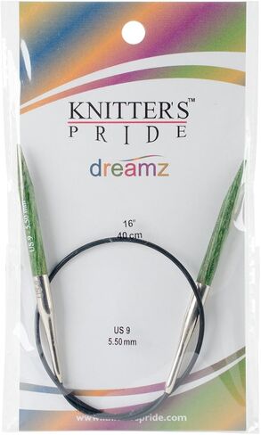 Knitter's Pride-Dreamz إبر دائرية ثابتة 16 بوصة، مقاس 9/5.5 مم، أخضر in Saudi Arabia