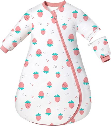 Baby Sleep Sack 1.0 TOG,Thermostatic Infant Wearable Blanket Removable Sleeves in Saudi Arabia