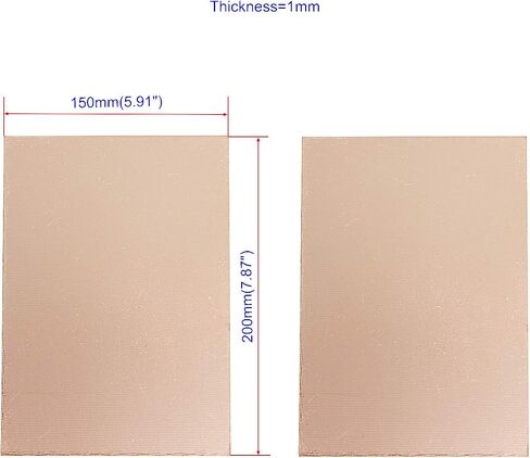 Aoje-Link Double Sided Copper Clad PCB Laminate Circuit Board, FR-4 Glass Fiber, 180 x 120 x 1mm, 1pcs in Saudi Arabia