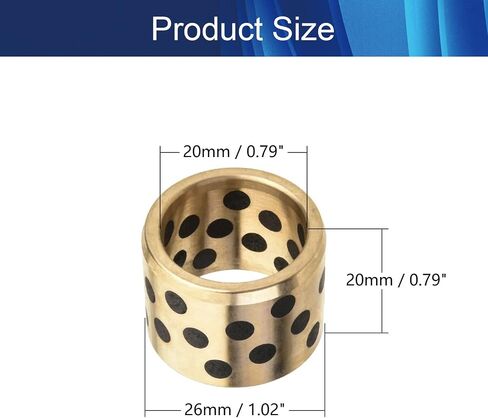 Oilless Bushings Sleeve Bearing Solid Friction Oilless Bushing 0.78in Bore x 1.02in OD x 0.78in Length Plain Bearings Wrapped Bushing Carbon Steel Base 0410 Sleeve Bearings in Saudi Arabia