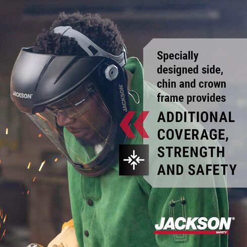 Jackson Safety Lightweight MAXVIEW Premium Face Shield with 370 Speed Dial Ratcheting Headgear – Uncoated Clear in Saudi Arabia