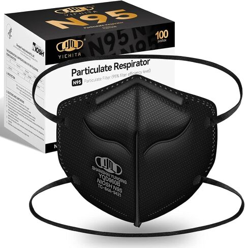 N95 Mask NIOSH Approved 25-Pack, Particulate Respirator N95 Face Masks Universal Fit - Individually Wrapped in Saudi Arabia