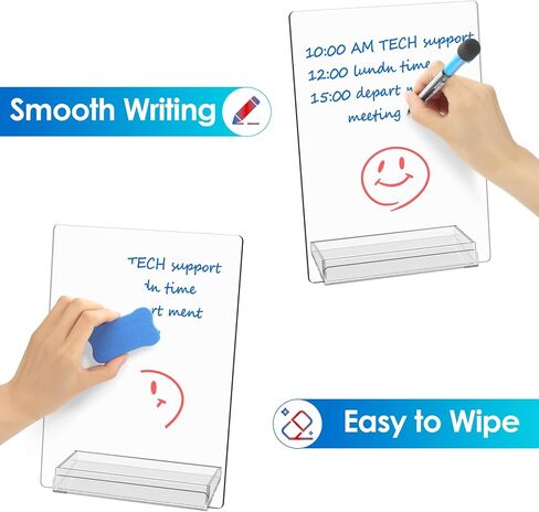 MaxGear Acrylic Desktop Whiteboard 9.8" x 7", Desk White Board with Storage, Clear Dry Erase Board for Office, Home, School, Compact Desk Buddy, Reusable Whiteboard for Planning, Memos & to-Do Lists in Saudi Arabia