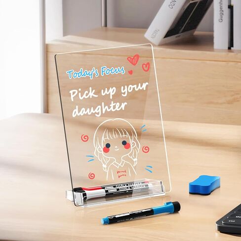 MaxGear Acrylic Desktop Whiteboard 9.8" x 7", Desk White Board with Storage, Clear Dry Erase Board for Office, Home, School, Compact Desk Buddy, Reusable Whiteboard for Planning, Memos & to-Do Lists in Saudi Arabia
