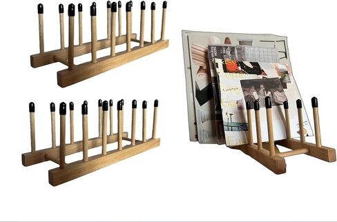 2 حزمة من رف تخزين سجلات الفينيل الخشبي - حامل سجل وحامل مشغل - يحمل ما يصل إلى 60 LPs - قم بتنظيم مجموعة الفينيل الخاصة بك مع تصميم الكرسي الأصلي هذا - هدية لمحبي الفينيل in Kuwait