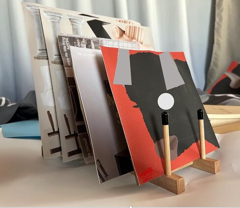 2 حزمة من رف تخزين سجلات الفينيل الخشبي - حامل سجل وحامل مشغل - يحمل ما يصل إلى 60 LPs - قم بتنظيم مجموعة الفينيل الخاصة بك مع تصميم الكرسي الأصلي هذا - هدية لمحبي الفينيل in Kuwait