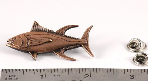 Yellowfin Tuna, Fish Pin, Pewter, 2", S011, Hawaiian, Thunnus albacares, Pelagic Marine Fish, Saltwater, Lapel, Hat, Pins, Brooch, Jewelry, Gift, 100% Handmade in the USA, Over 200 Fish Designs Available. in Saudi Arabia
