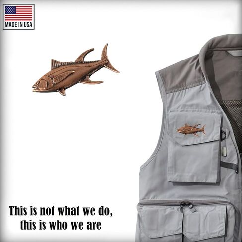Yellowfin Tuna, Fish Pin, Pewter, 2", S011, Hawaiian, Thunnus albacares, Pelagic Marine Fish, Saltwater, Lapel, Hat, Pins, Brooch, Jewelry, Gift, 100% Handmade in the USA, Over 200 Fish Designs Available. in Saudi Arabia