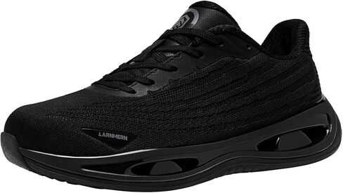 أحذية LARNMERN ذات المقدمة الفولاذية للنساء أحذية عمل مضادة للانزلاق أحذية رياضية آمنة خفيفة الوزن ومريحة تدعم قوس القدم (7 نساء، أسود) in Kuwait