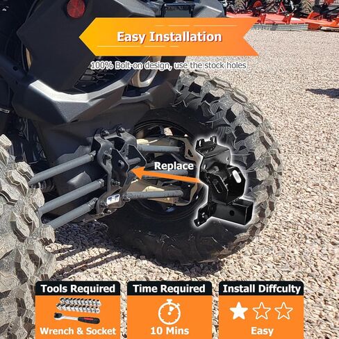 وصلة استقبال سحب المقطورة الخلفية مقاس 2 بوصة من WeiSen بدون مثقاب متوافقة مع 2022-2024 Can Am Maverick X3 MAX in Saudi Arabia