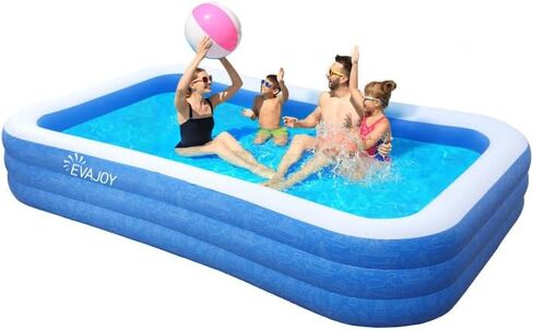 Inflatable Swimming Pools, 119'' x 72'' x 20'' Blow Up Swimming Pools, Kiddie Pool Large Size Thickened Blow Up Swimming Pools Play Center for Kids Children Family Outdoor Garden Backyard in Saudi Arabia