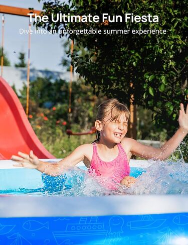 Inflatable Swimming Pools, 119'' x 72'' x 20'' Blow Up Swimming Pools, Kiddie Pool Large Size Thickened Blow Up Swimming Pools Play Center for Kids Children Family Outdoor Garden Backyard in Saudi Arabia