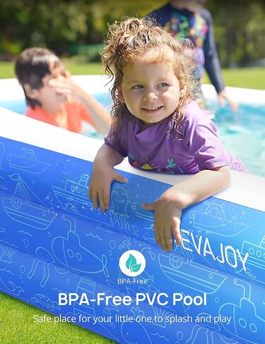 Inflatable Swimming Pools, 119'' x 72'' x 20'' Blow Up Swimming Pools, Kiddie Pool Large Size Thickened Blow Up Swimming Pools Play Center for Kids Children Family Outdoor Garden Backyard in Saudi Arabia