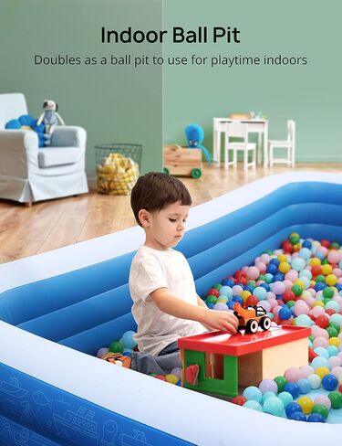 Inflatable Swimming Pools, 119'' x 72'' x 20'' Blow Up Swimming Pools, Kiddie Pool Large Size Thickened Blow Up Swimming Pools Play Center for Kids Children Family Outdoor Garden Backyard in Saudi Arabia