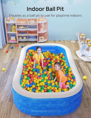 Inflatable Swimming Pools, 119'' x 72'' x 20'' Blow Up Swimming Pools, Kiddie Pool Large Size Thickened Blow Up Swimming Pools Play Center for Kids Children Family Outdoor Garden Backyard in Saudi Arabia