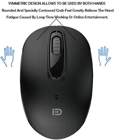 MiraCase Comfortable 2.4 GHz Long Range Silent Wireless Mouse | 1600 DPI | 30ft Working Distance | Battery Included | Black in Saudi Arabia