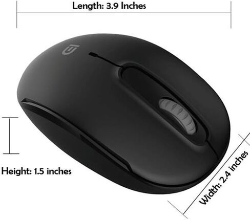 MiraCase Comfortable 2.4 GHz Long Range Silent Wireless Mouse | 1600 DPI | 30ft Working Distance | Battery Included | Black in Saudi Arabia
