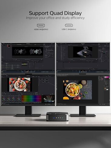 MINISFORUM Mini PC Neptune HX99G AMD Ryzen 9 6900HX Barebone AMD Radeon RX 6650M Mini Gaming PC Wi-Fi 6E/BT5.2، 2xHDMI / 2X USB4 Port، 2X Slot PCIe/SATA SSD، 5X USB3.2 Port (بدون ذاكرة الوصول العشوائي، لا SSD ) in Kuwait